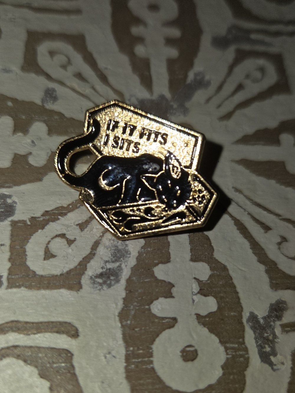 Gold & Black Cat Enamel Pin